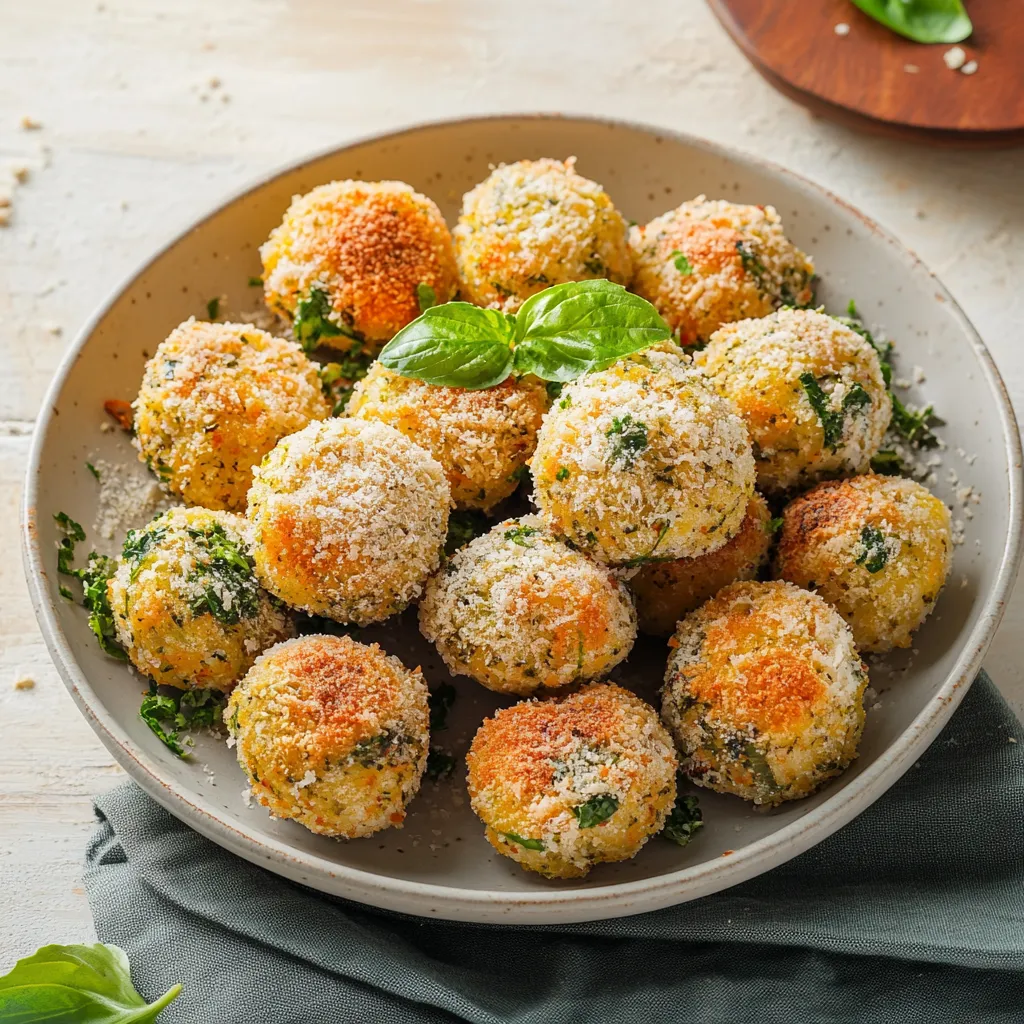 Una ciotola con 12 palline di pasta con erbe.