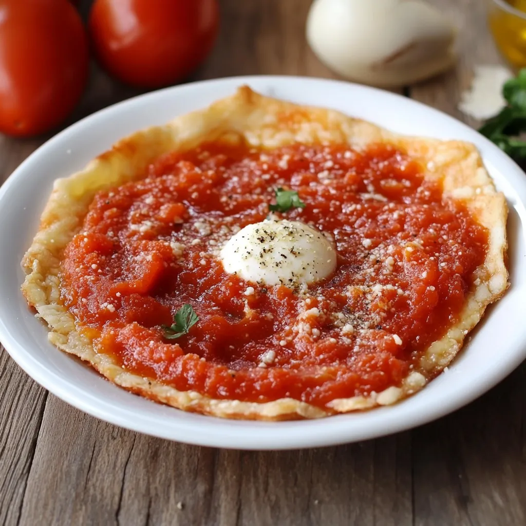 Una tazza con un'insalata di pomodoro e ova.