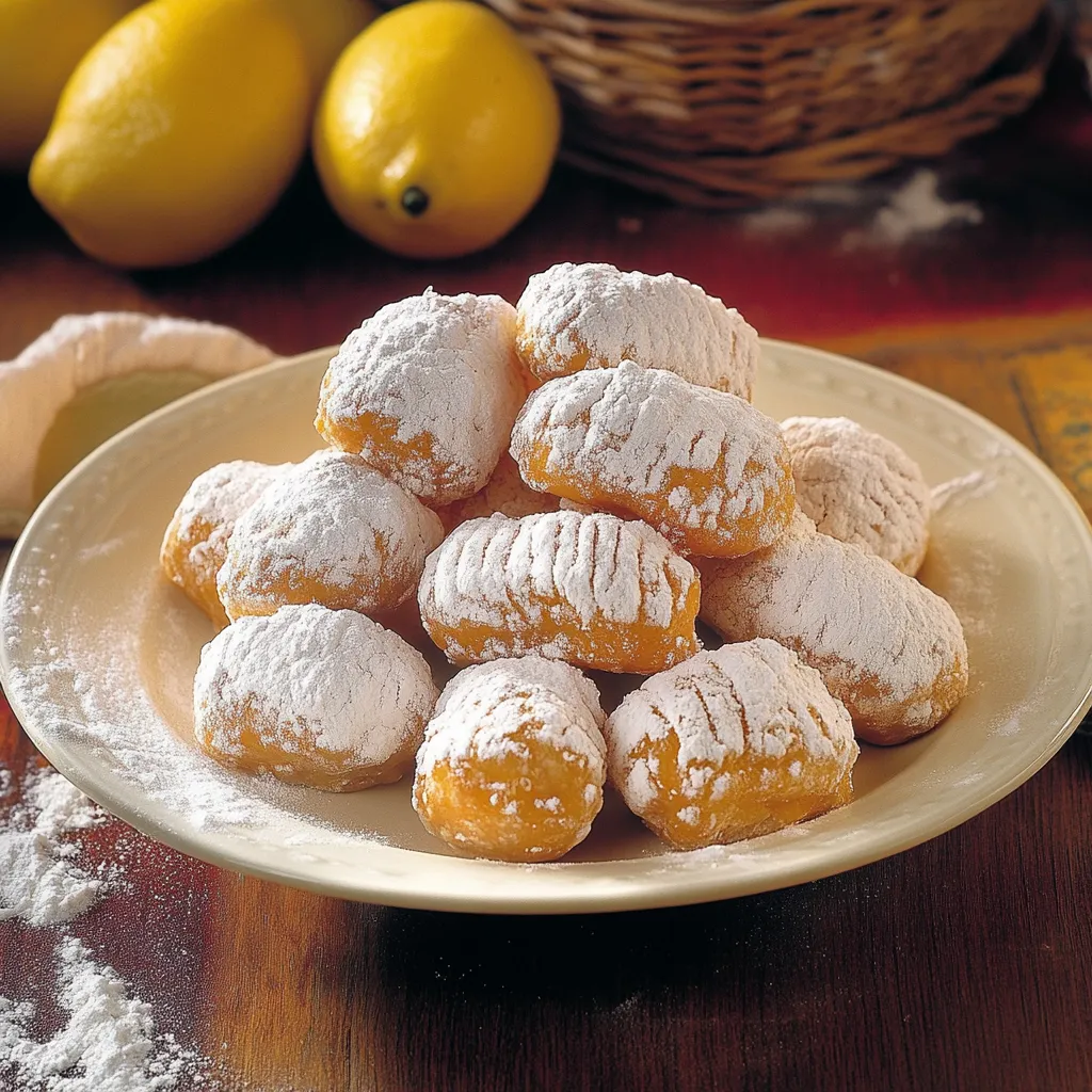 Piatti dolci con la polvere di zucchero.