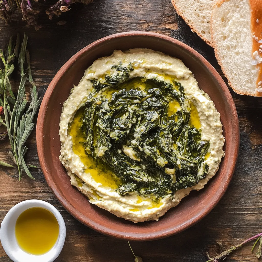 Una tazza di hummus con verdure.