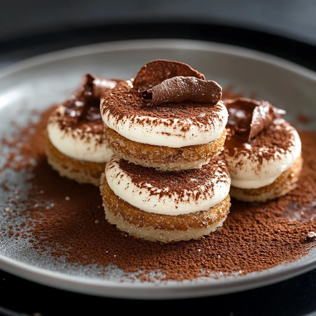 Un piatto di dolci con crema e cioccolato.