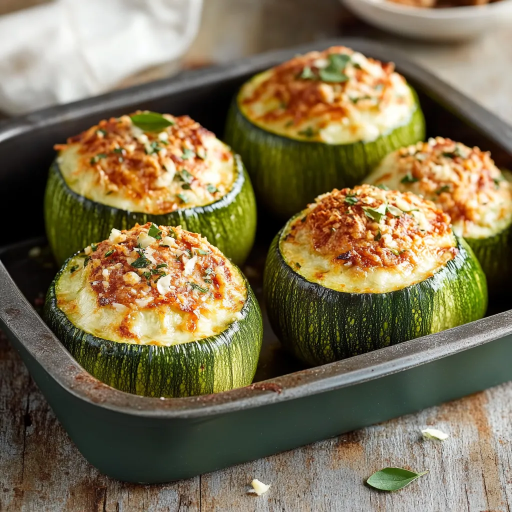 Quattro zucchini fritti con formaggio e erbe.