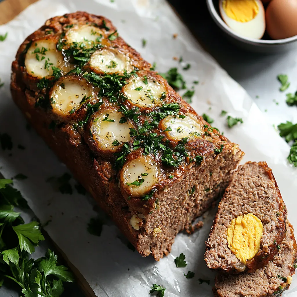 Un pane di pane con verdure e uova.