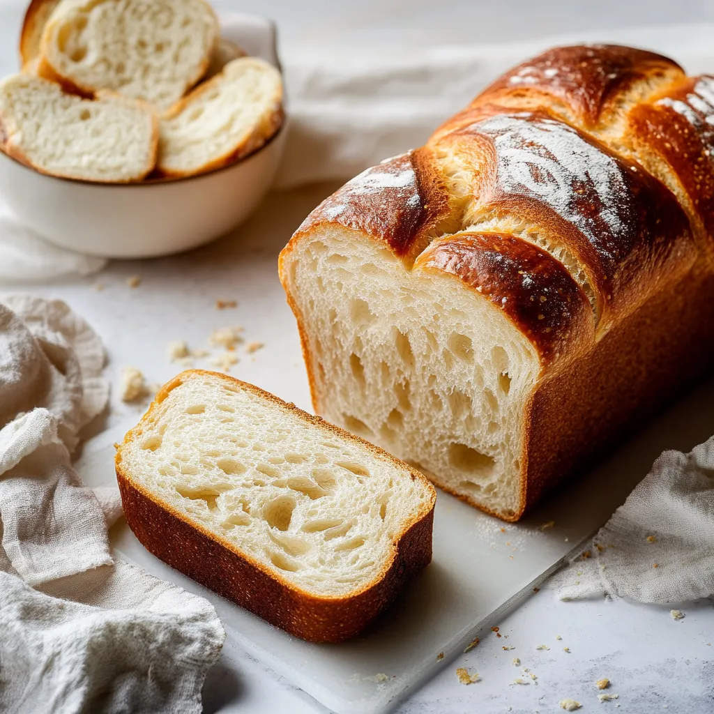 Un pane di pane con un'ampia fetta tagliata.