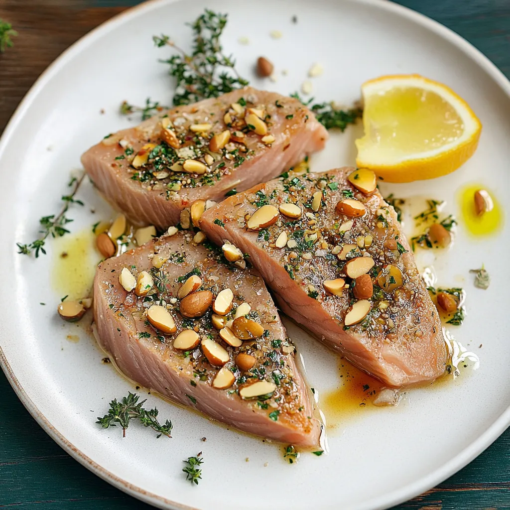 Piatti di pesce con noci e limone.