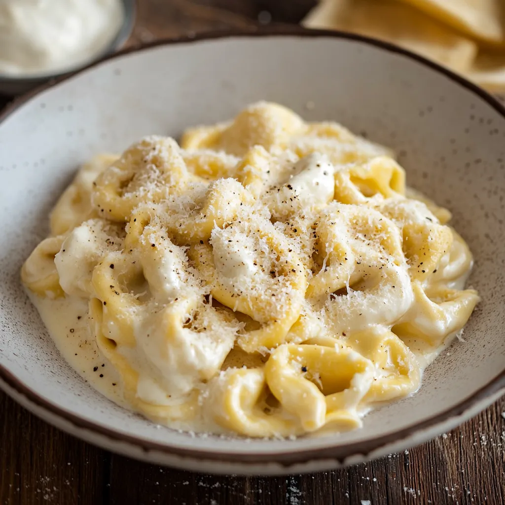 Penne con formaggio e parmigiano.
