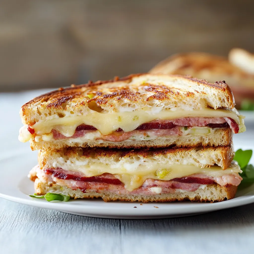 Panini con formaggio e prosciutto.