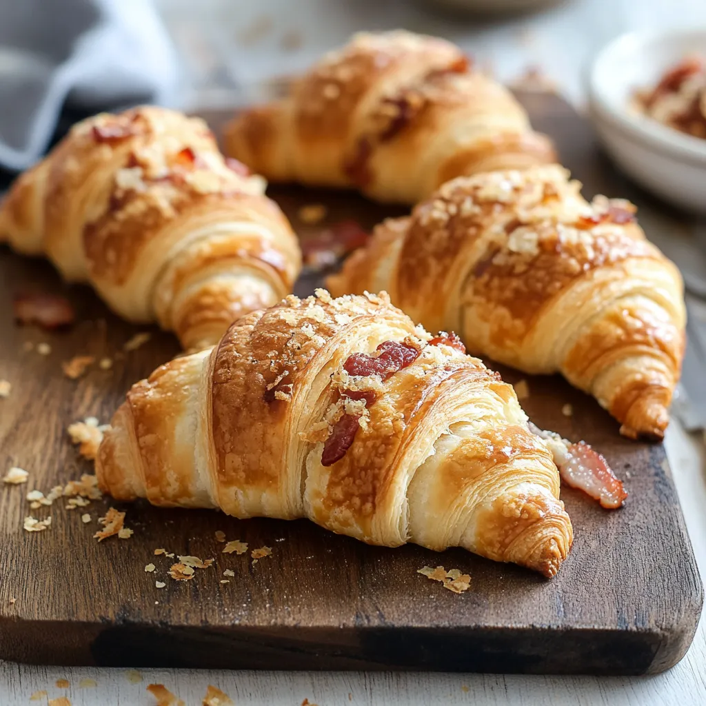 Croissant con bacon.