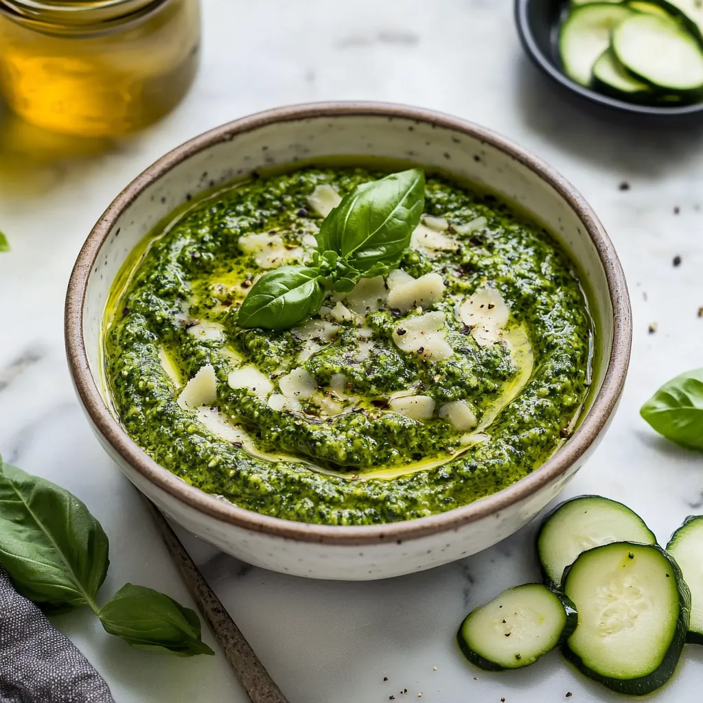 Una ciotola di crema verde con erbe e cipolla.