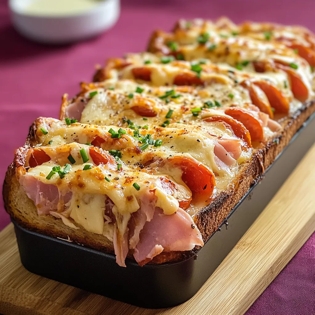 Un pane con salame e tomate.