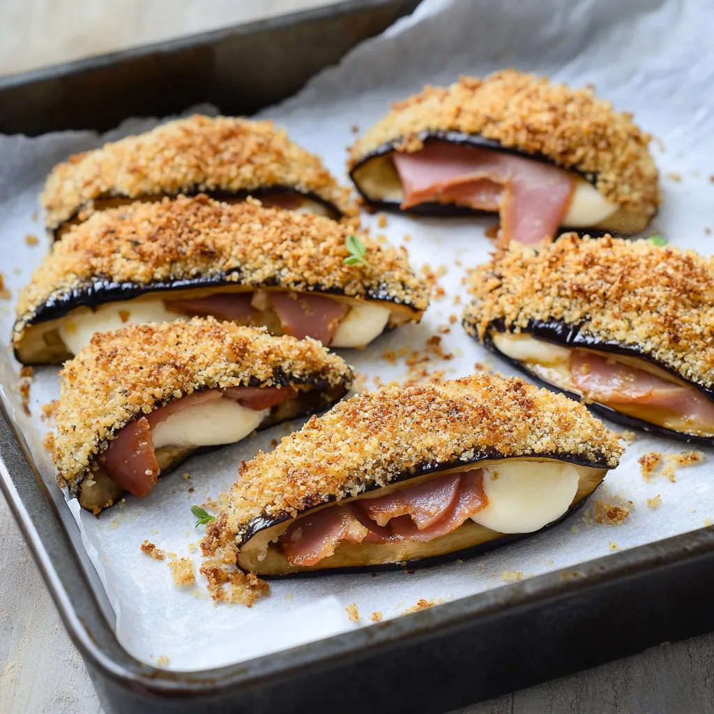Piatti fritti con bacon e mozzarella.