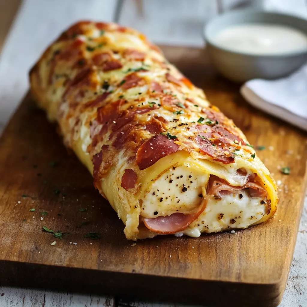 Un panino con prosciutto e formaggio.