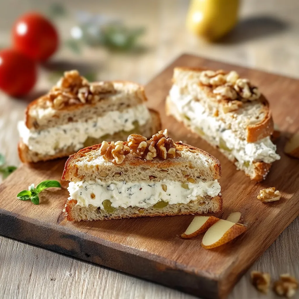Panini con frullato di crema e noci.