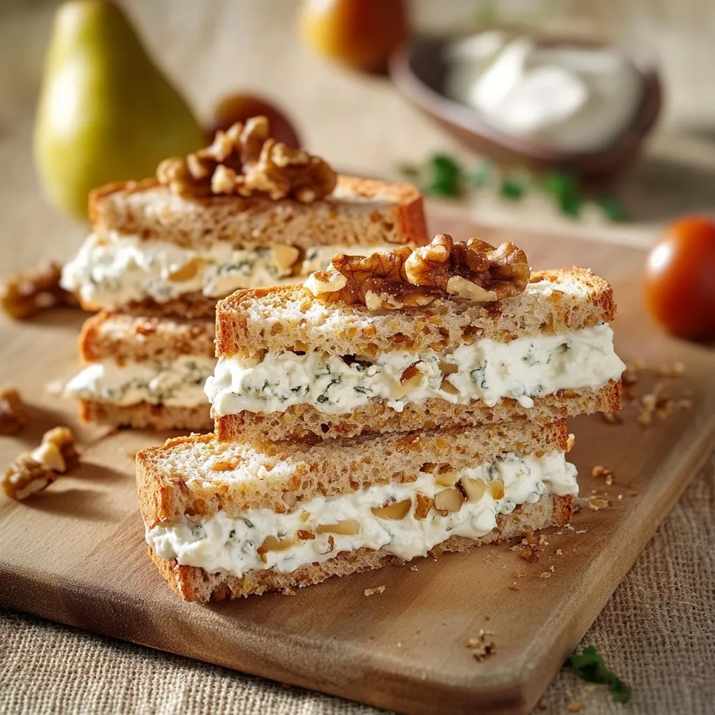 Panini con frullato di crema e noci.