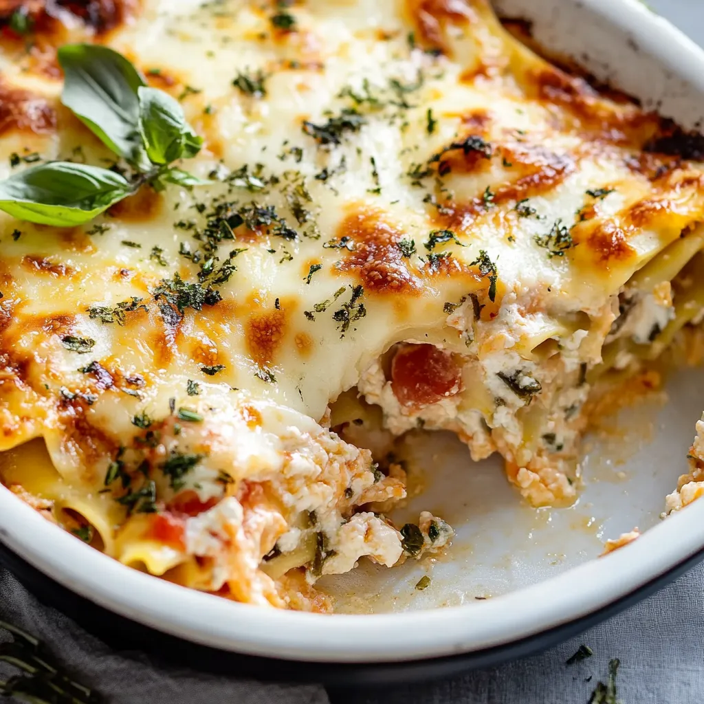 Piatto di lasagna con verdure.