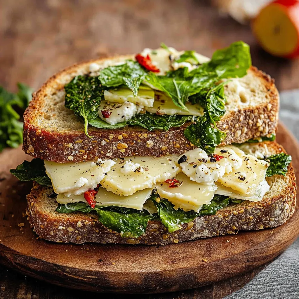 Un panino con verdura e formaggio.