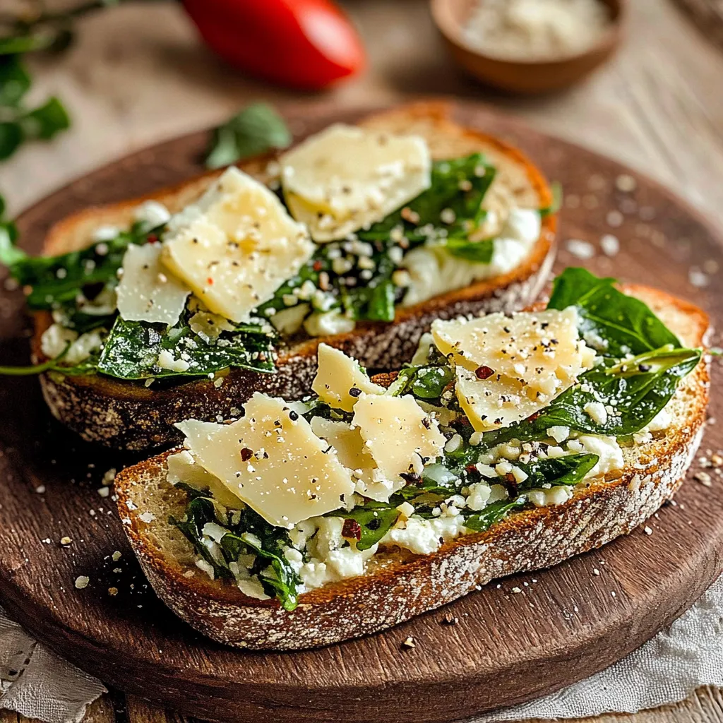 Due pani con verdure e formaggio.