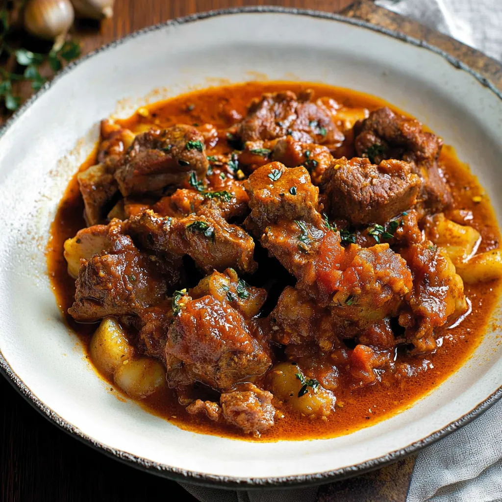 Una tazza con carne e verdure.