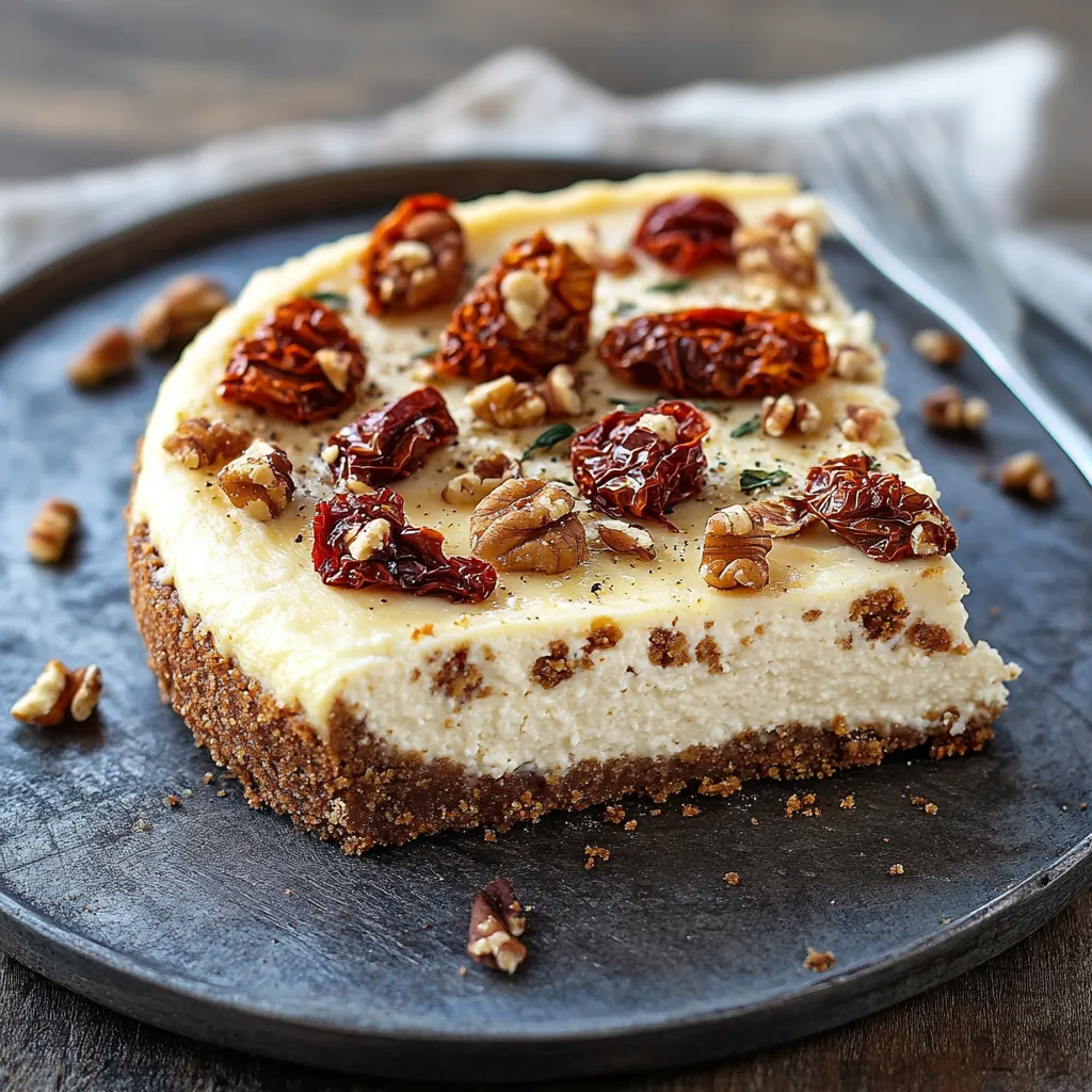 Una fetta di torta con frullati e noci.