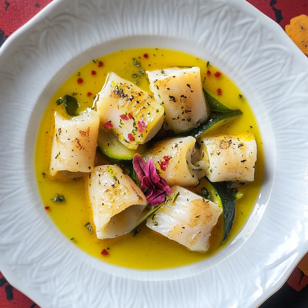 Piatti di pesce con erbe e semi.