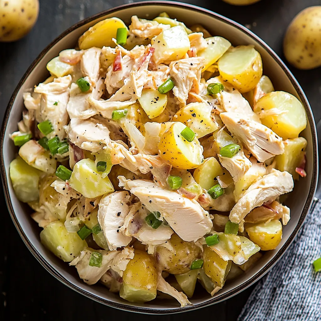 Una ciotola di pollo con verdure.