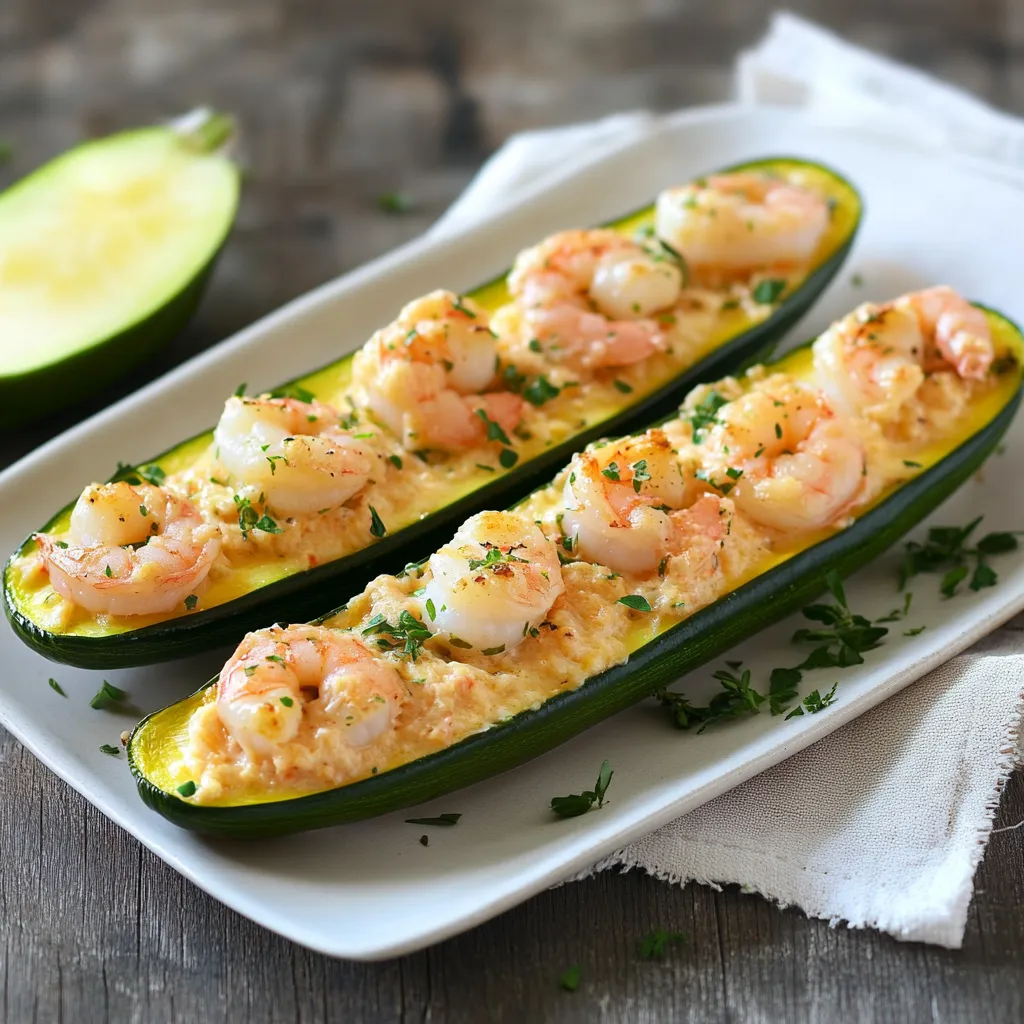Due zucchini con shrimp e crema.