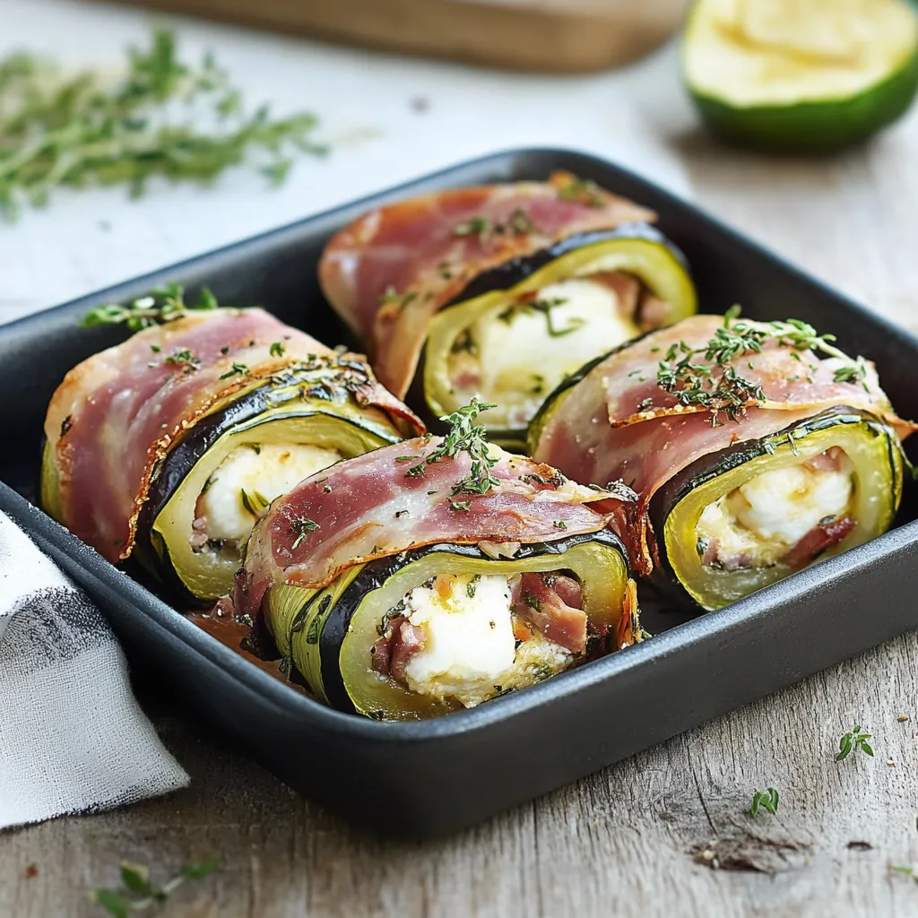 Piatti di verdura con prosciutto e formaggio.
