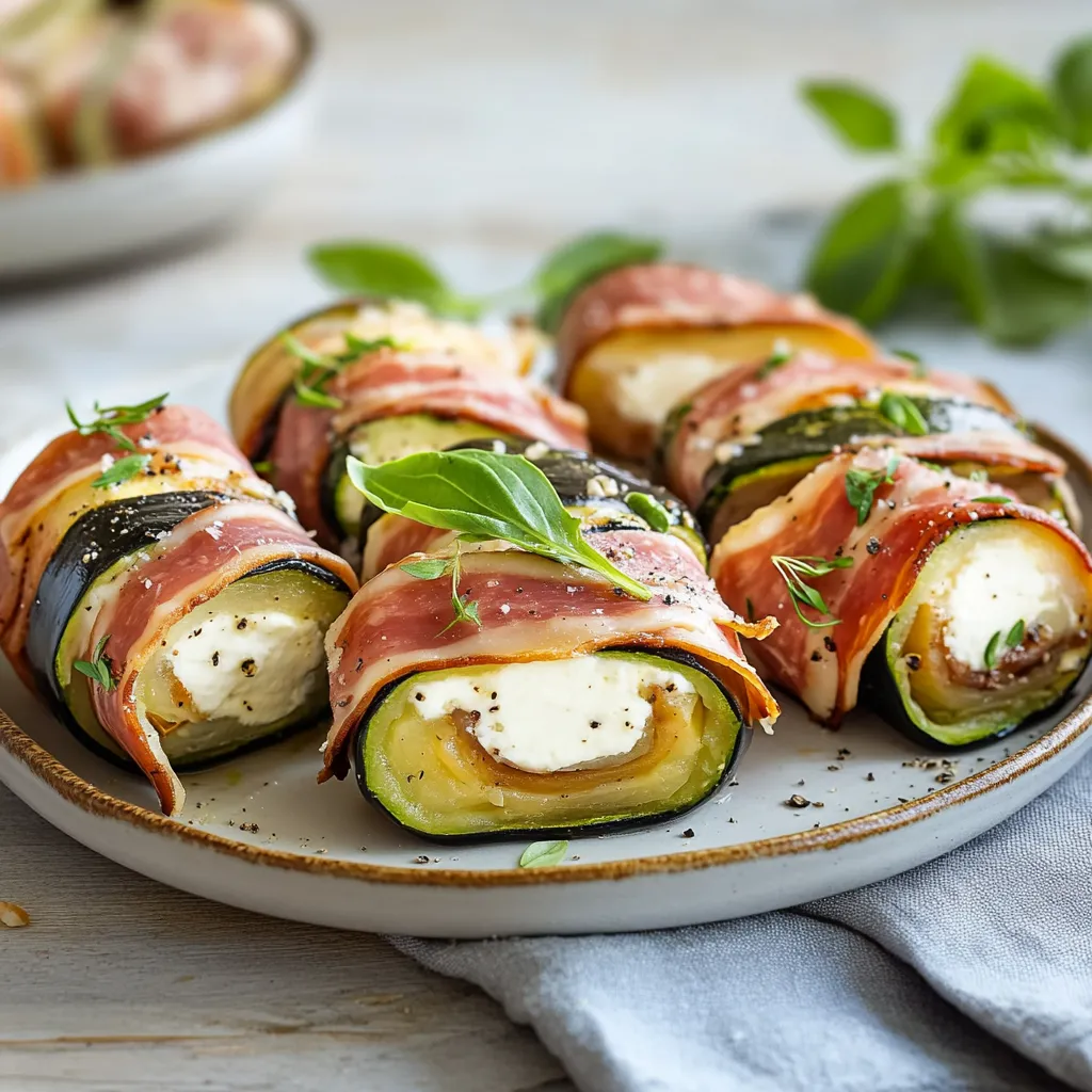 Piatti con verdure e prosciutto.