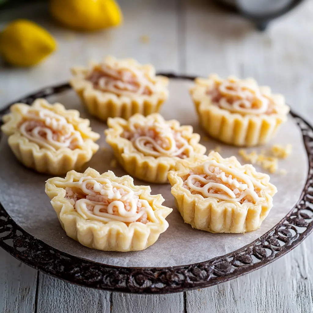 Quattro tazze di pasticcio con crema e frullato di limone.