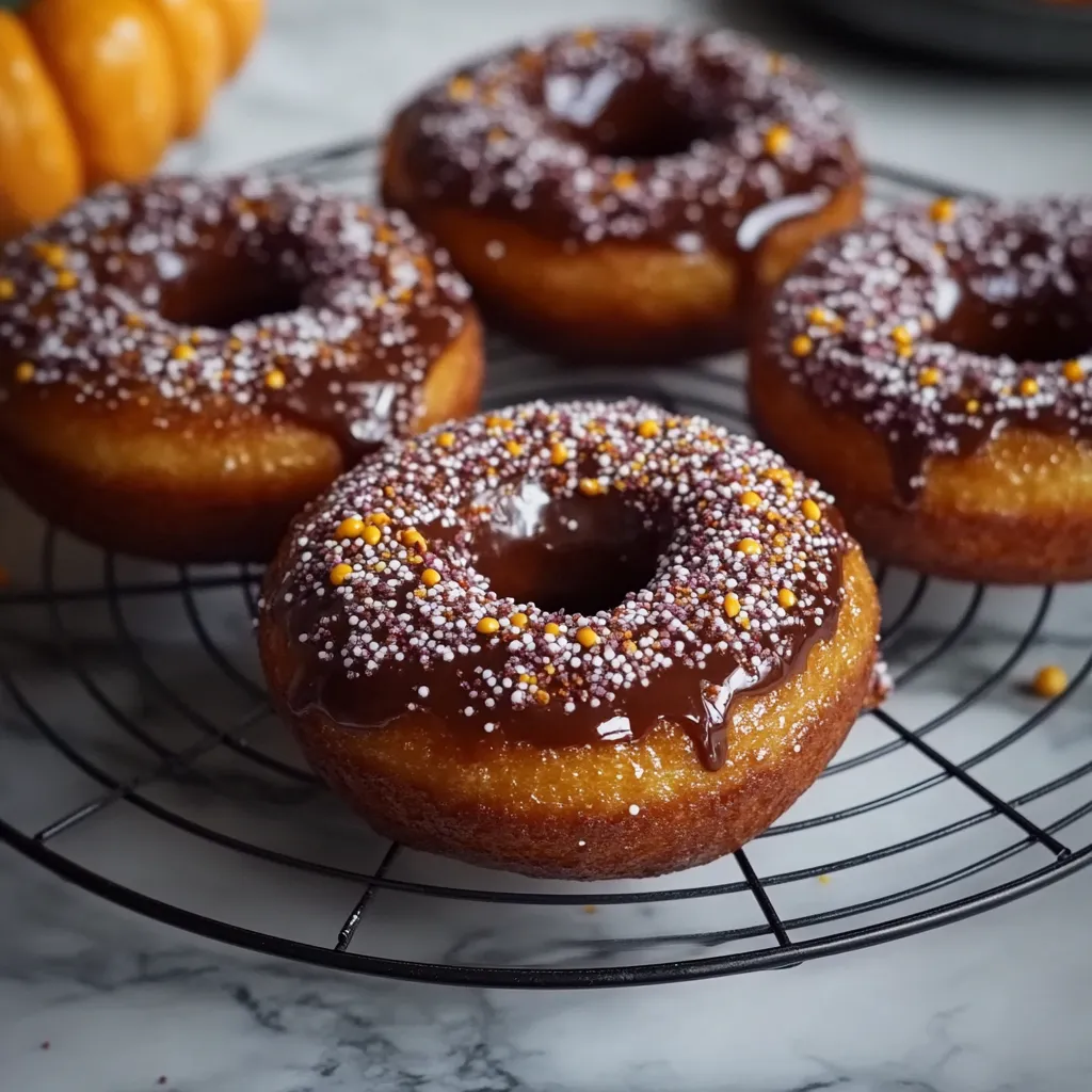 Donuts con chocolate e semi di zucchero.