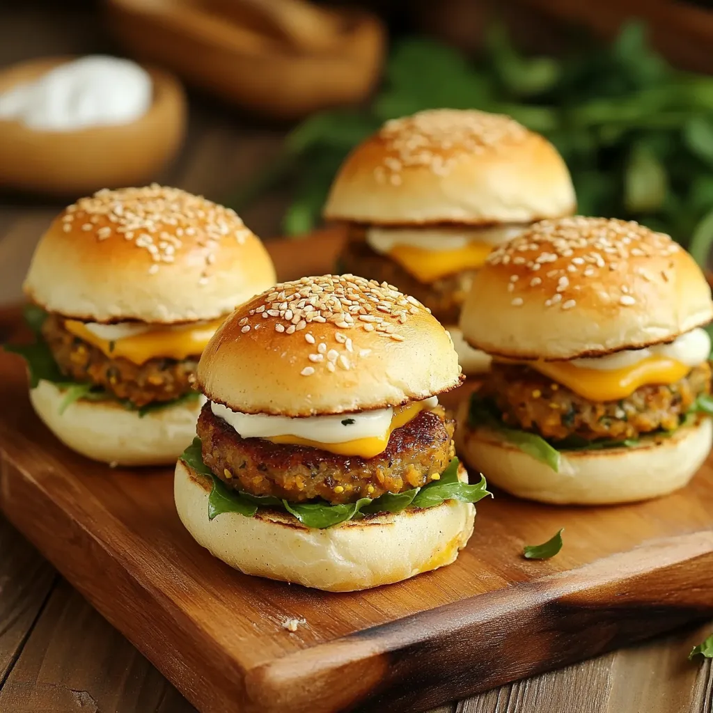 Quattro hamburger con patate e formaggio.