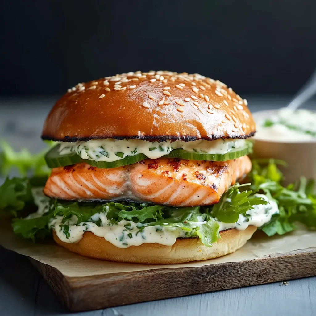 Sandwich con salmone e lattuga.