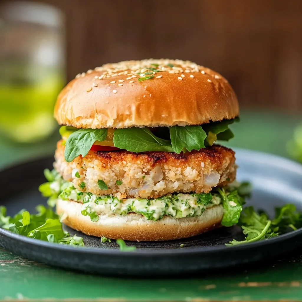 Una fetta di hamburger con lattuga e patate.