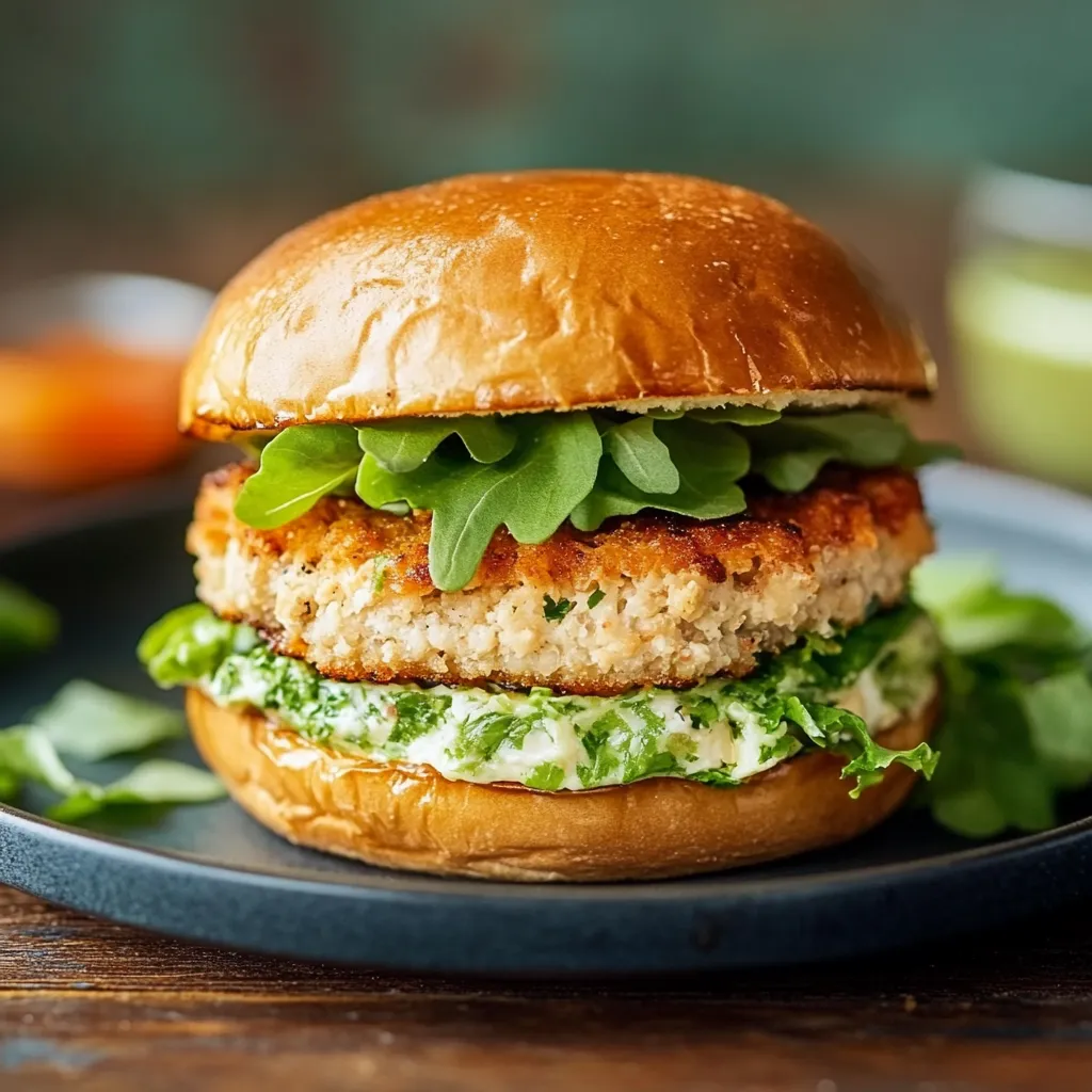 Una fetta di hamburger con lattuga e spinacino.