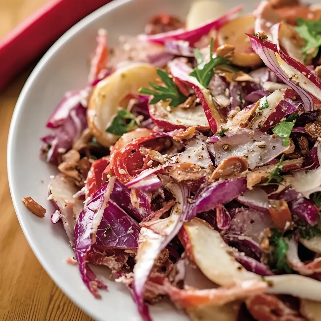 Una tavolata con un piatto di salata.