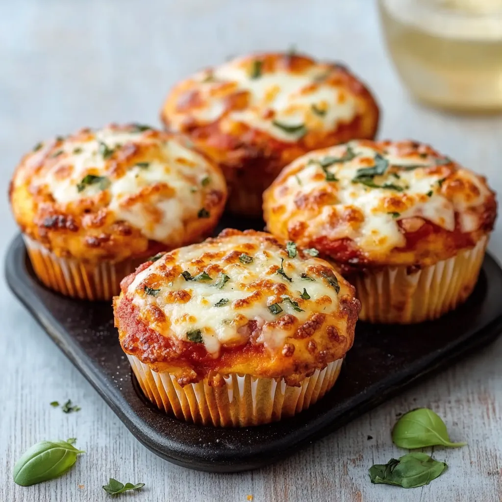 Quattro cupcake con ricotta e spinaci.