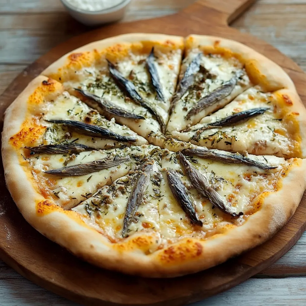 Pizza con funghi e formaggio.