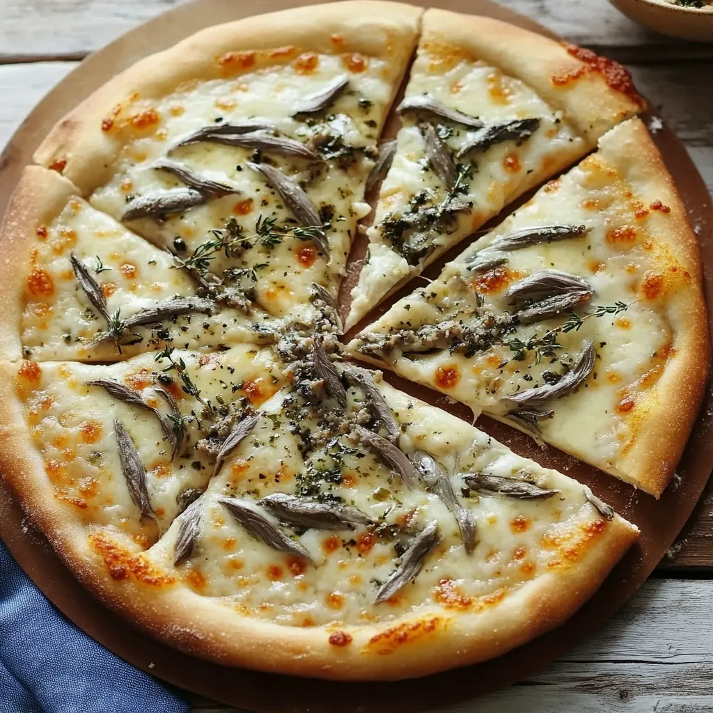 Una pizza con verdure e formaggio.