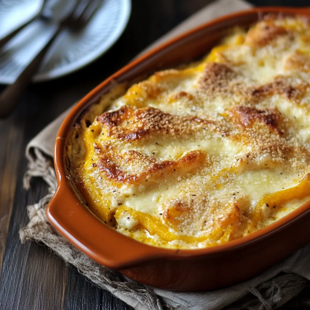 Una tazza con un piatto di pasta e frutta.