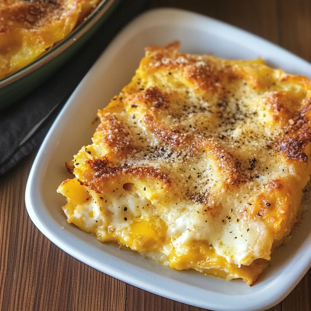 Un piatto di pasta con formaggio e speck.