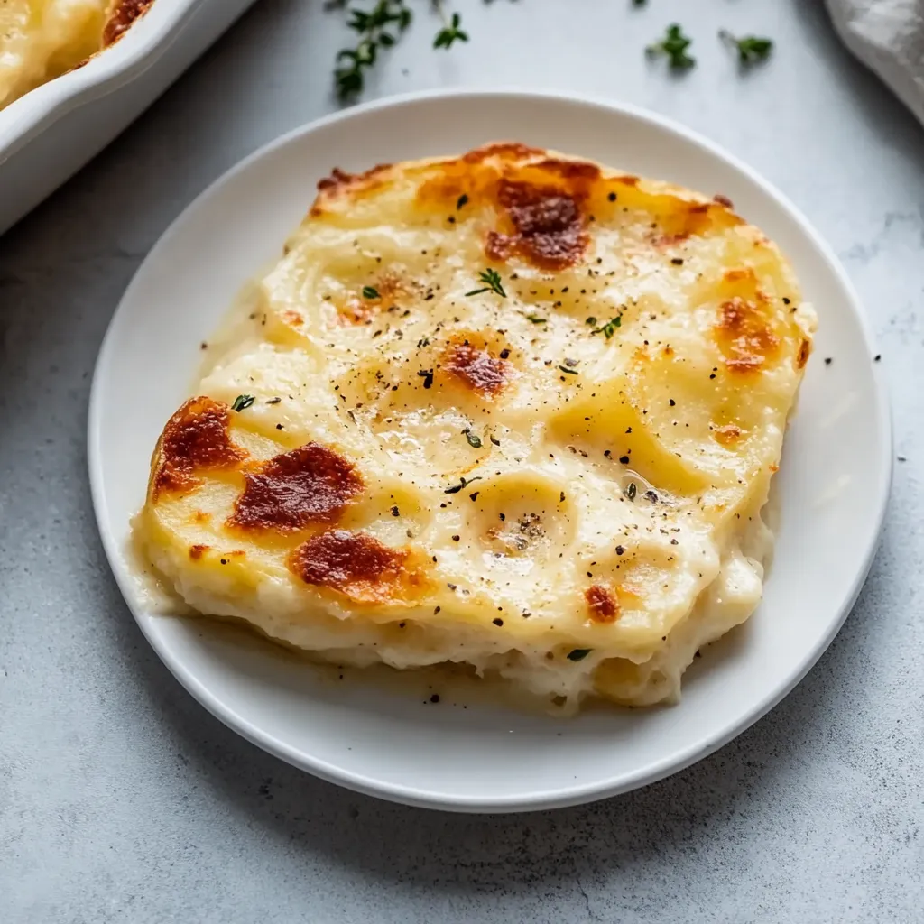 Un piatto di pasta con salsa bianca e speck.