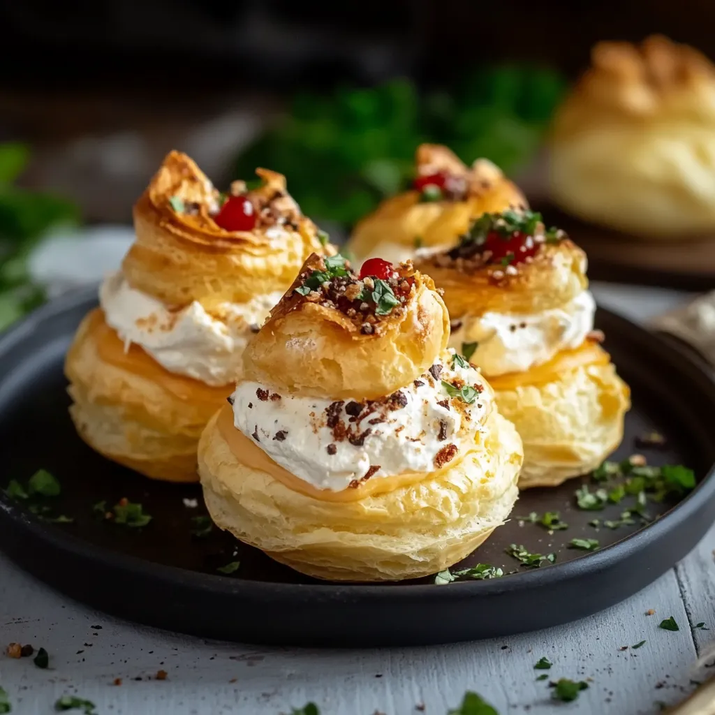 Tre dolci con crema e frutta.