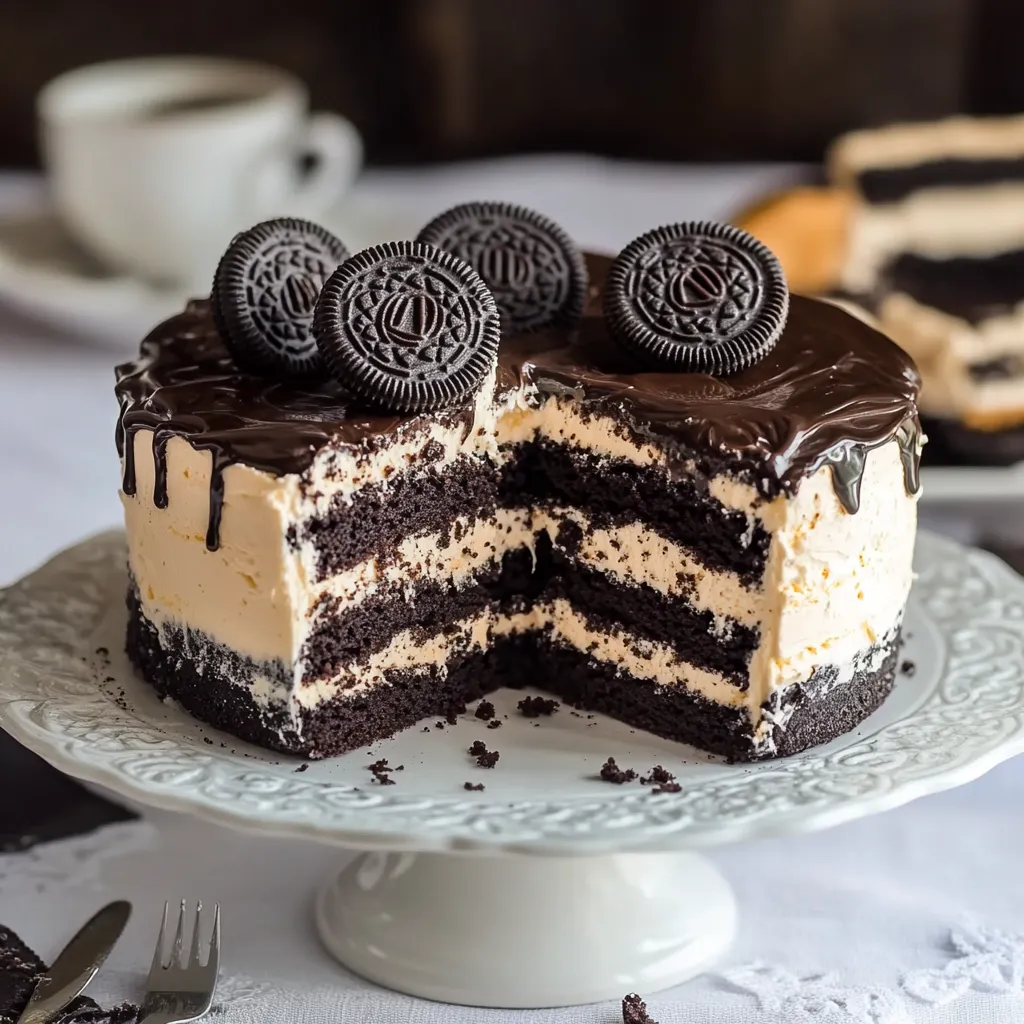 Un cake con la crema e i biscotti di Nutella.