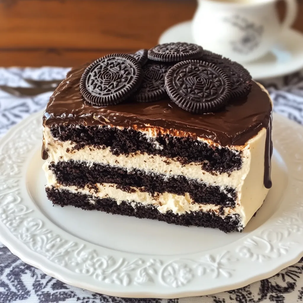 Un cake con la crema e i dolci alla cioccolata.