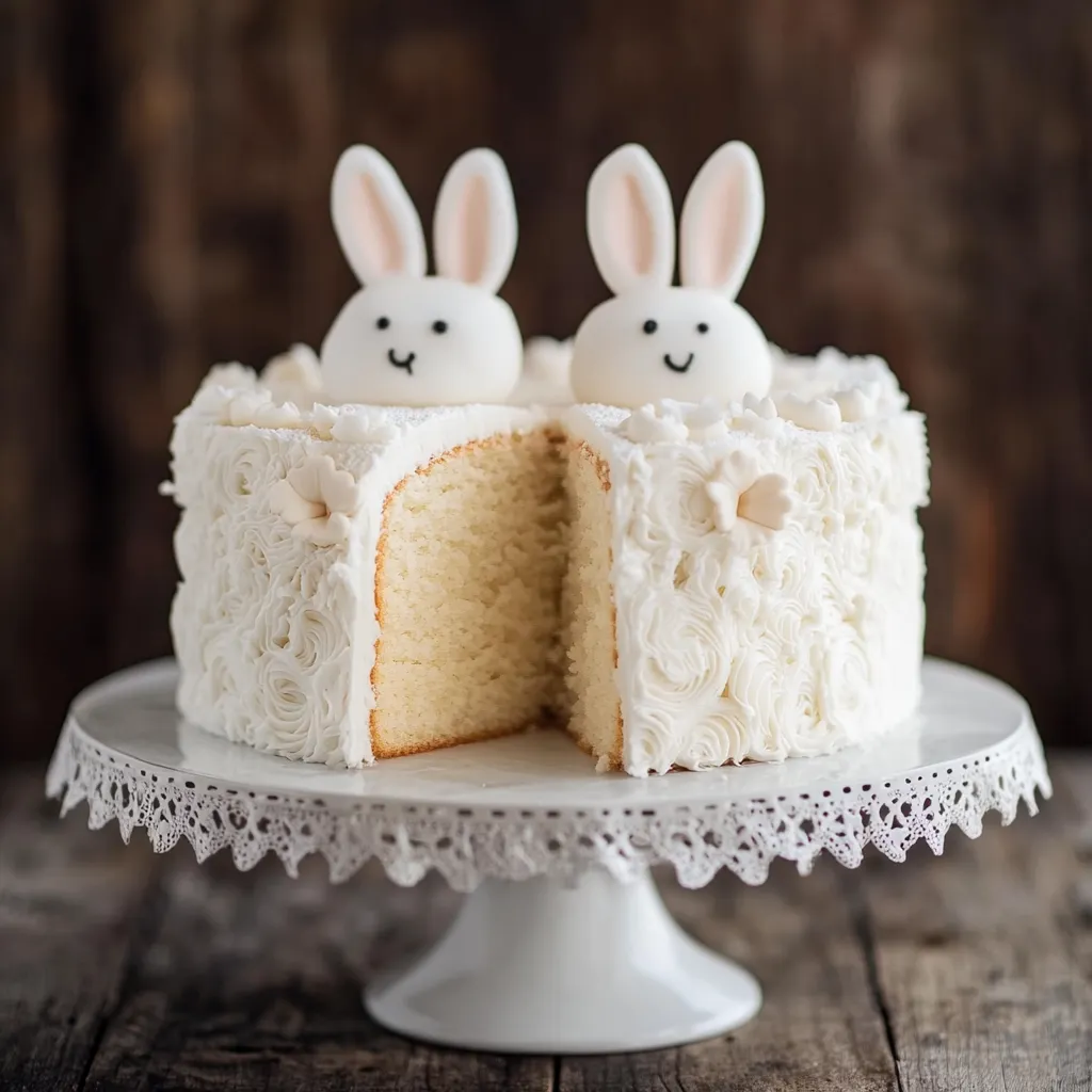 Cake con due confezioni di coniglio.