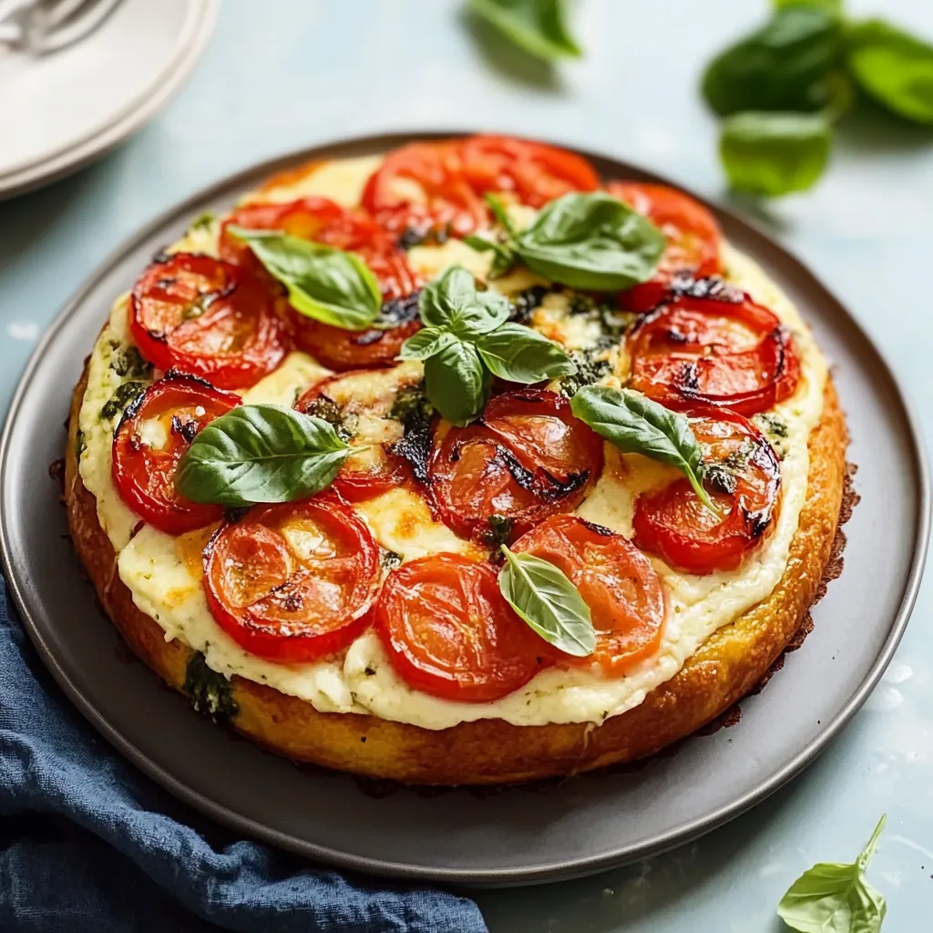 Una torta con verdure e pomodori.