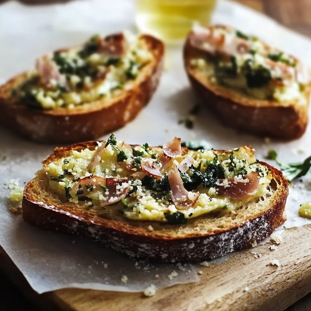Quattro pani tostati con salmone e erbe.