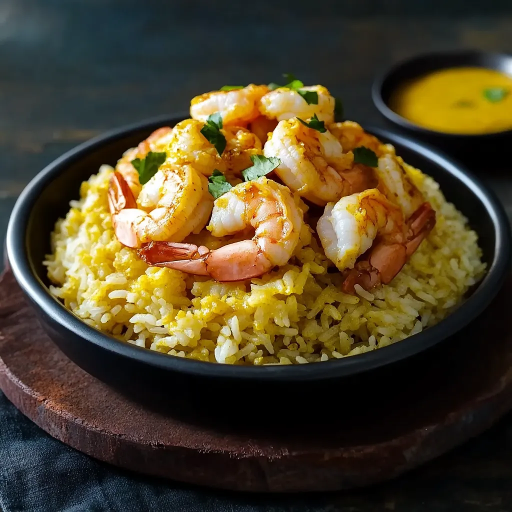 Riso con frullati e curry.
