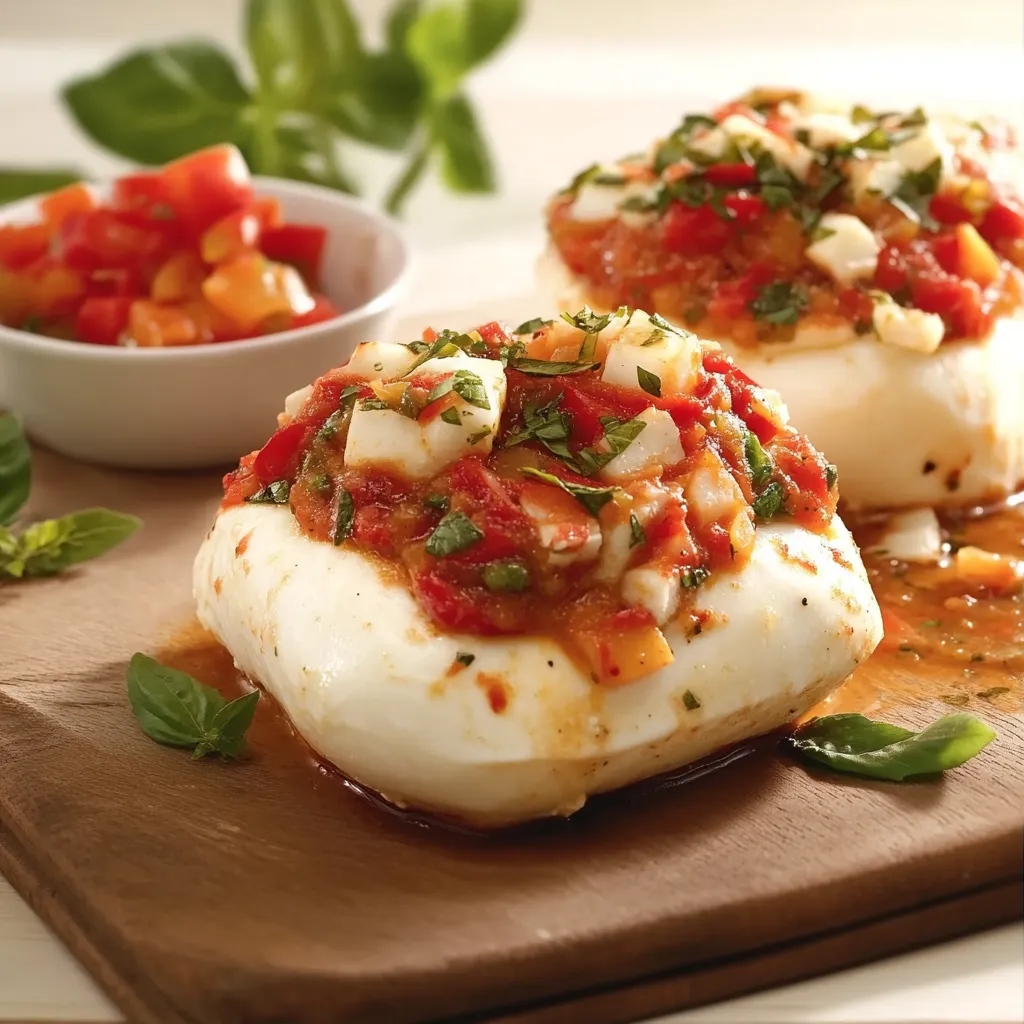 Due portate di formaggio con salsa di pomodoro.