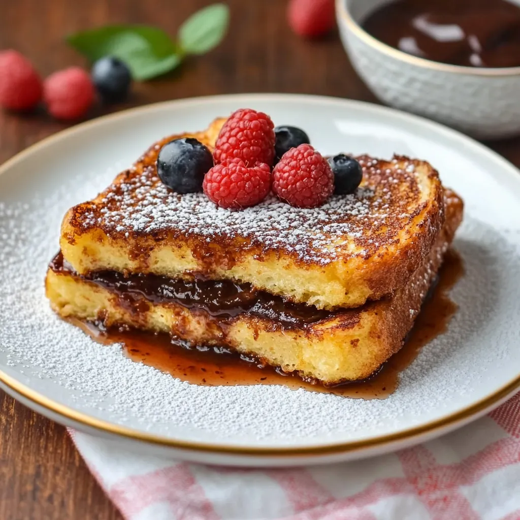 Un piatto di frittelle con frutta e caramello.